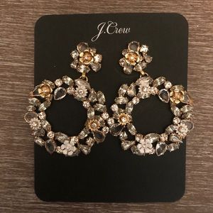 J. Crew Colorful Floral Hoop Earrings